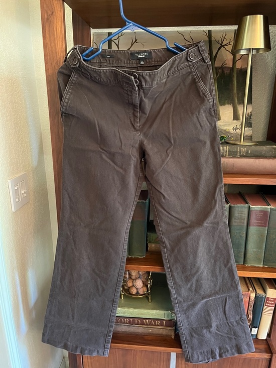 Talbots Pants - Talbots Brown Wide-Leg Cotton Pants